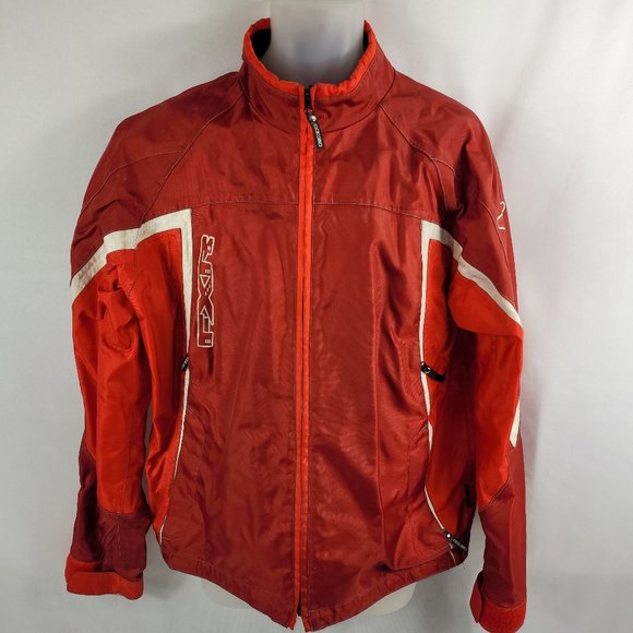 FXR Racing Windbreaker Jacket Red Lined Full-Zip Fall Coat Mens Large - Picture 1 of 3